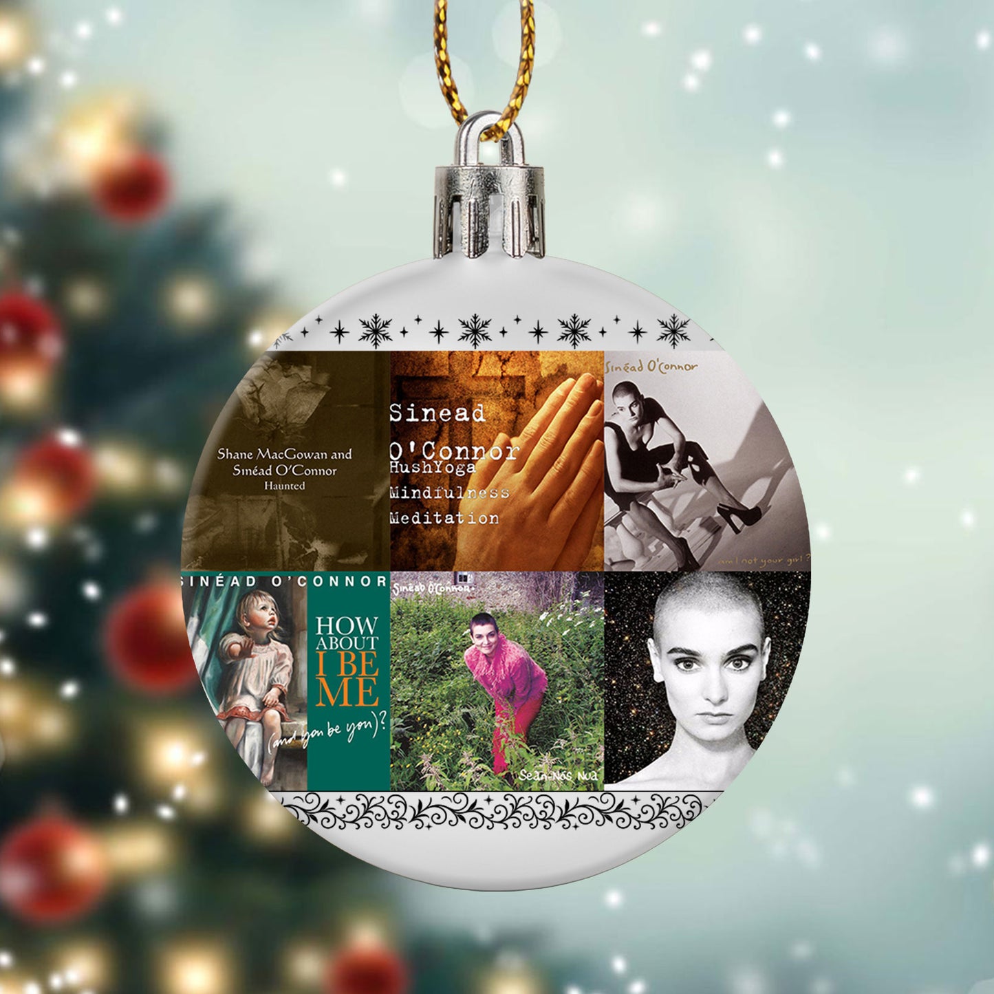 Sinéad O’Connor Album Collage Ornament – Iconic Alternative Music Christmas Decor
