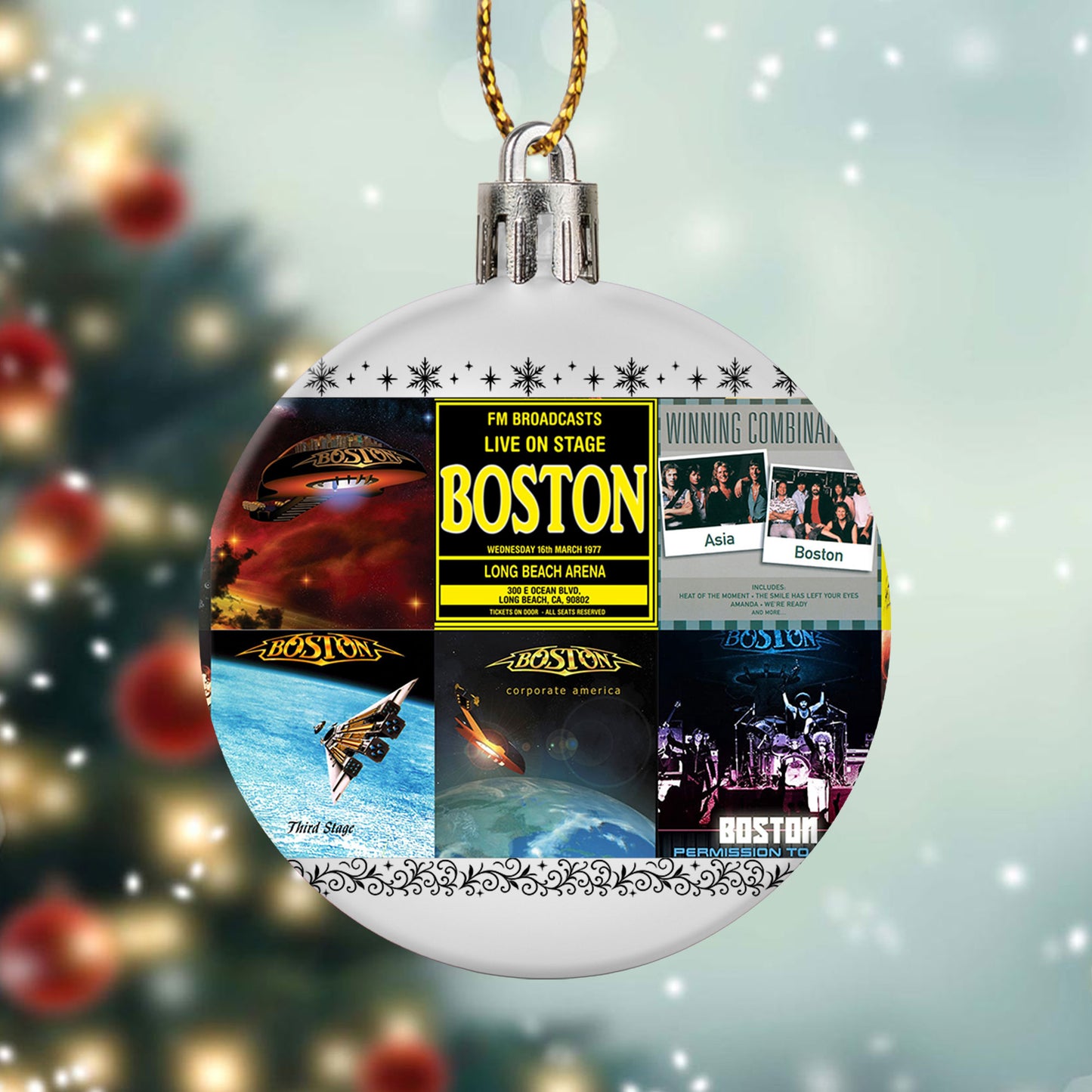 Boston Ball Ornament – Classic Rock Energy for the Holidays
