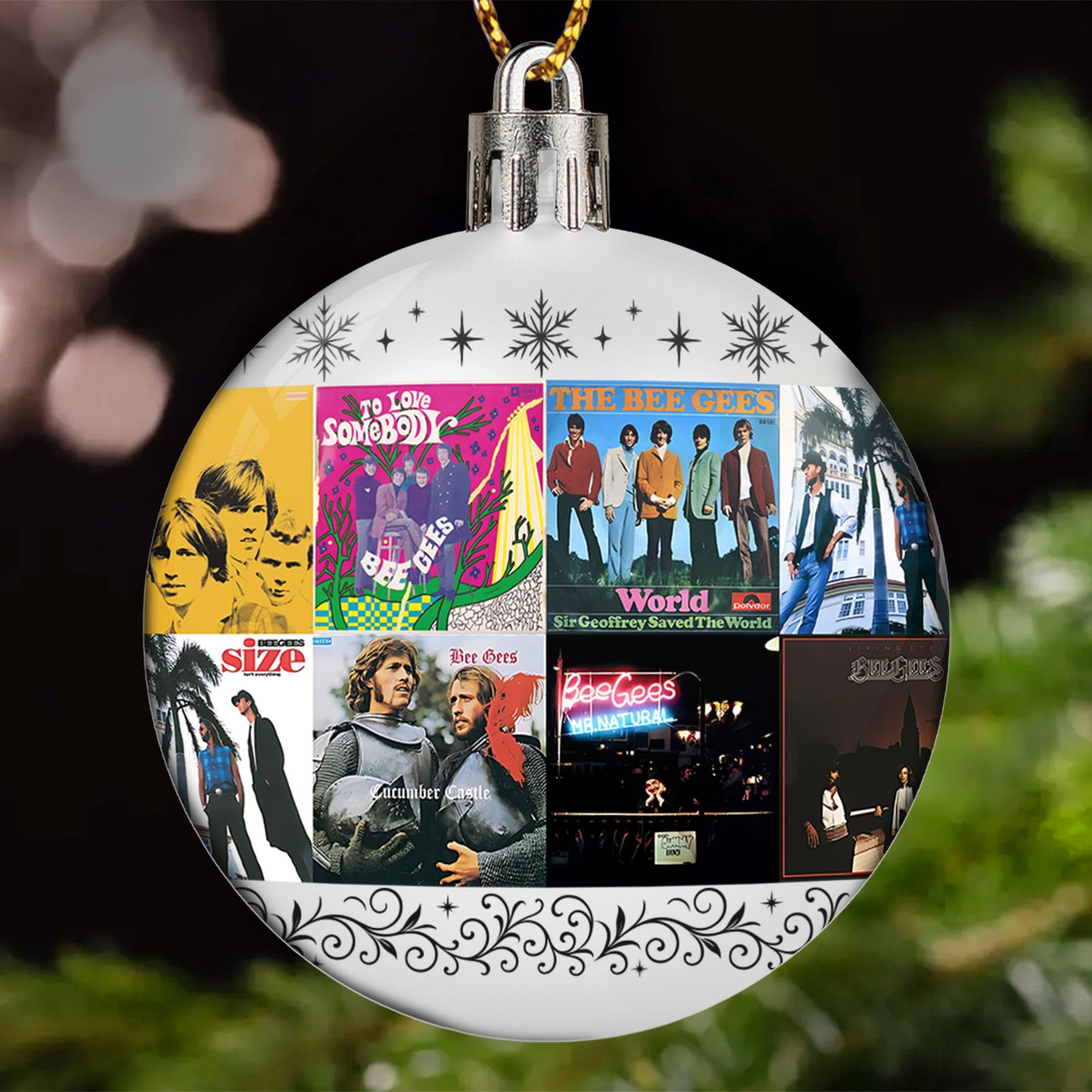 Bee Gees Ball Ornament – Glitter Blue Tribute to Disco Legends
