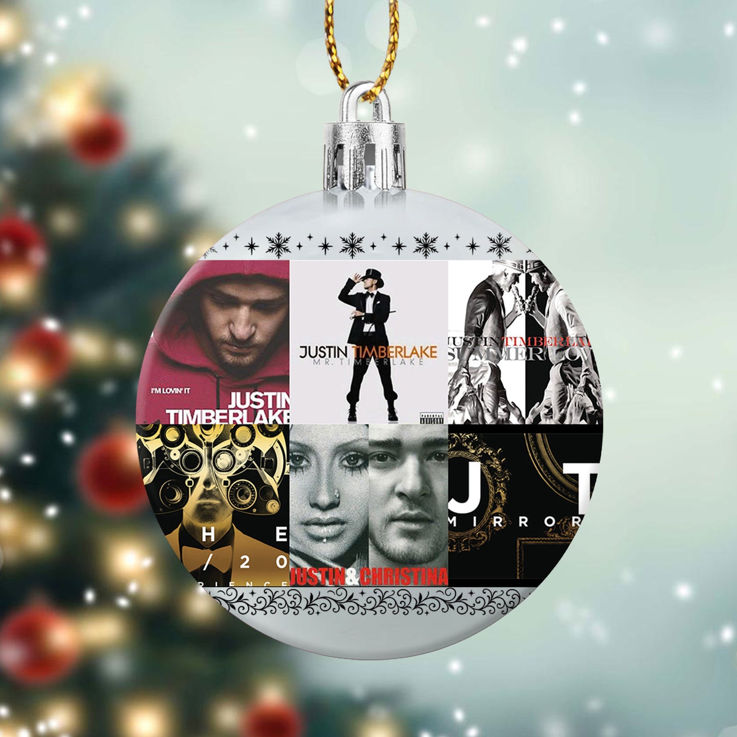 Justin Timberlake Album Collage Ornament – Pop & R&B Christmas Decoration