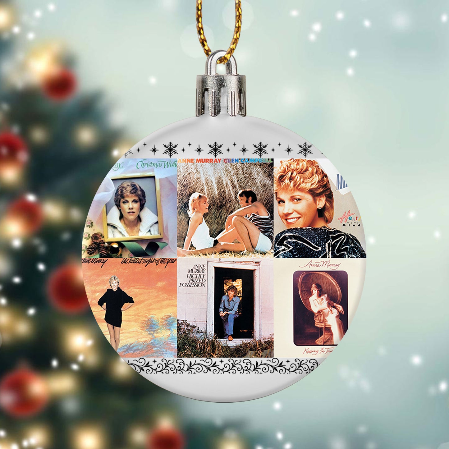Anne Murray Album Collage Ornament – Classic Country & Pop Christmas Decoration