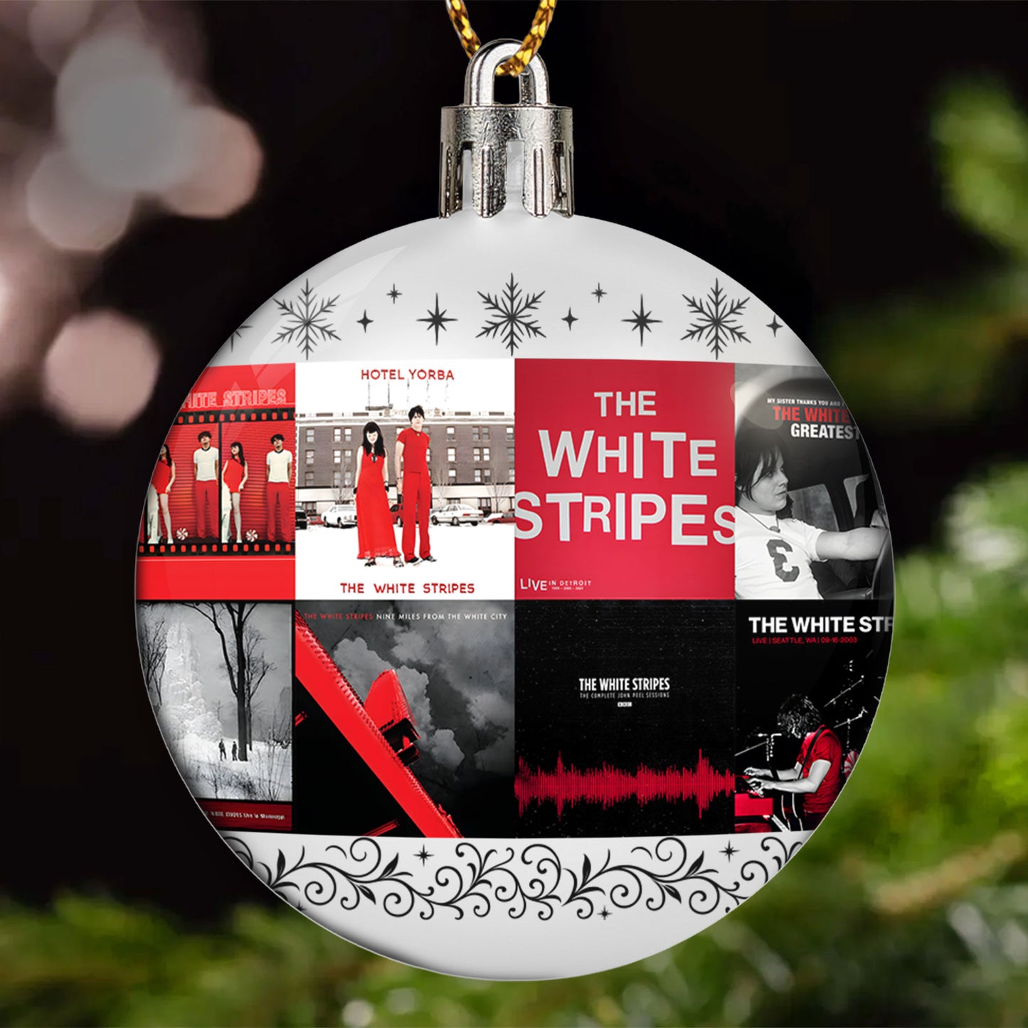 The White Stripes Ball Ornament – Bold Rock Energy for the Holidays