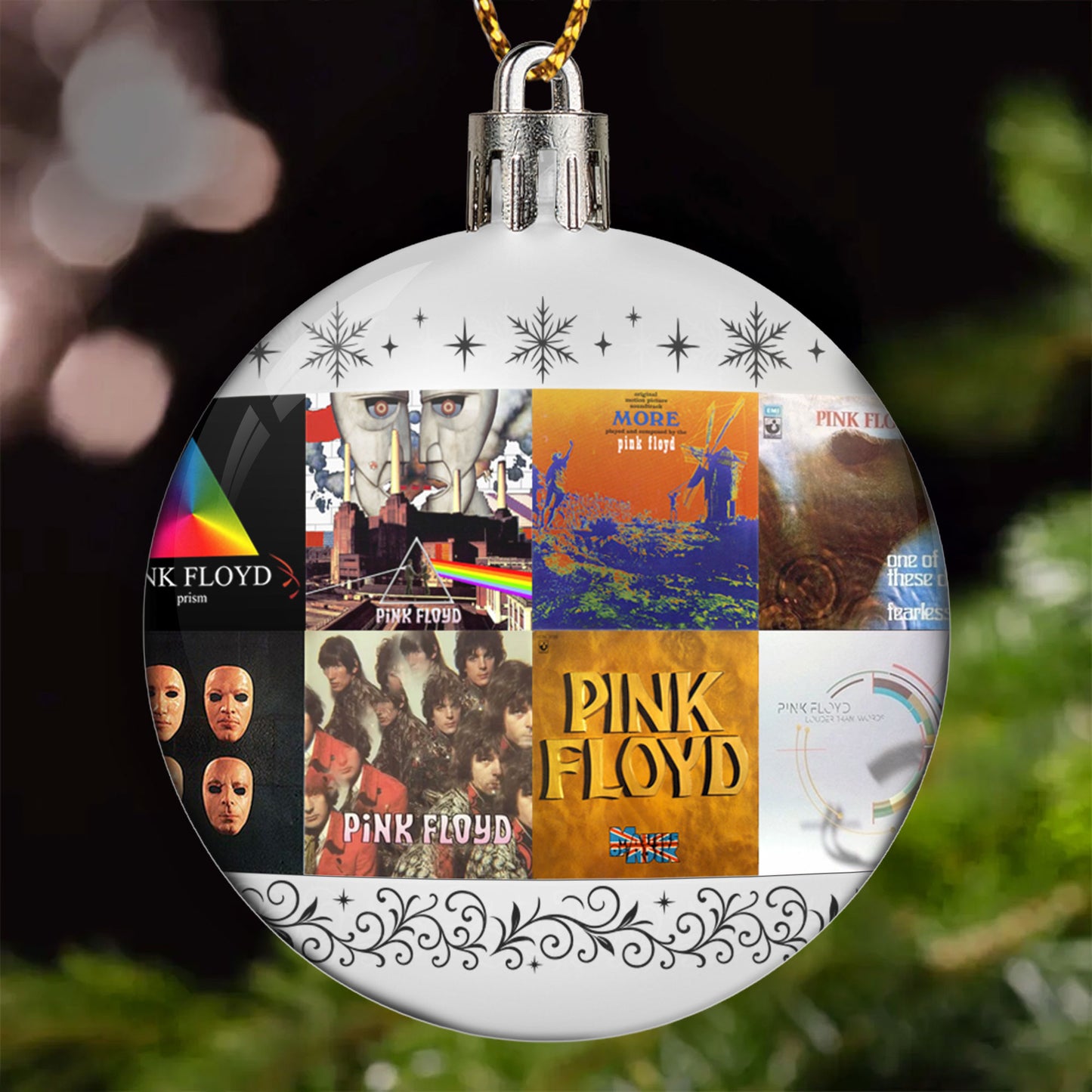 Pink Floyd Ball Ornament – A Psychedelic Tribute to Timeless Sound
