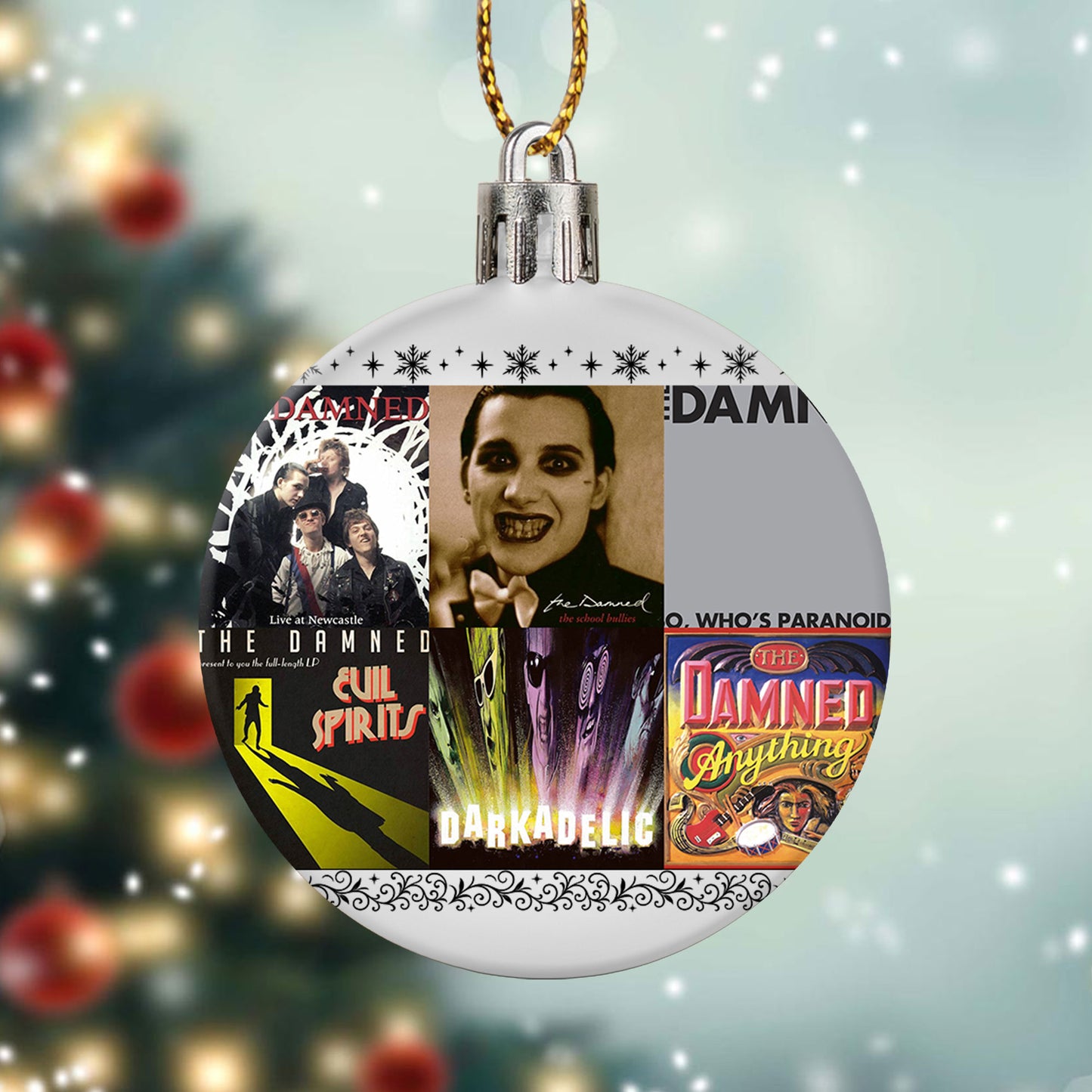 The Damned Album Collage Ornament – Punk Rock Christmas Decoration