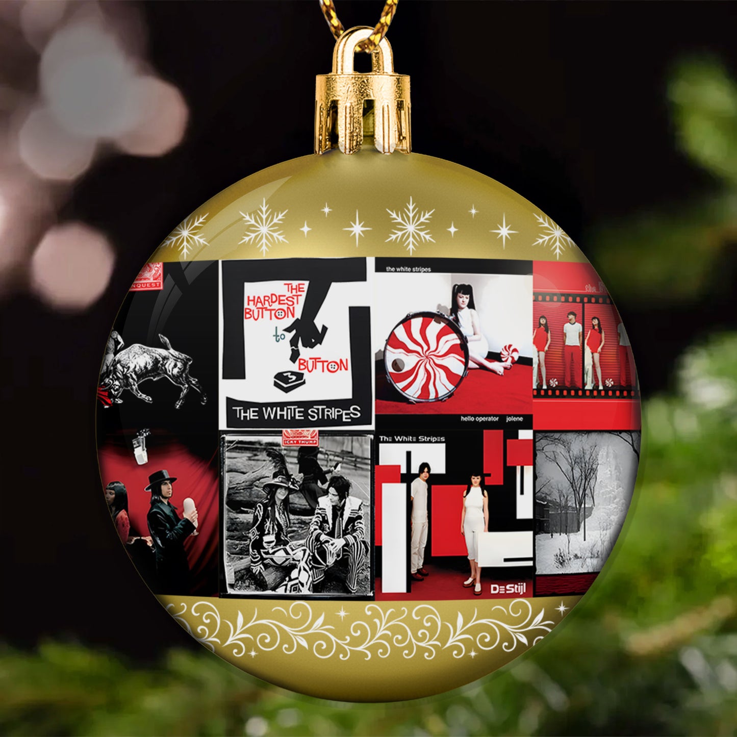 The White Stripes Ball Ornament – Bold Rock Energy for the Holidays