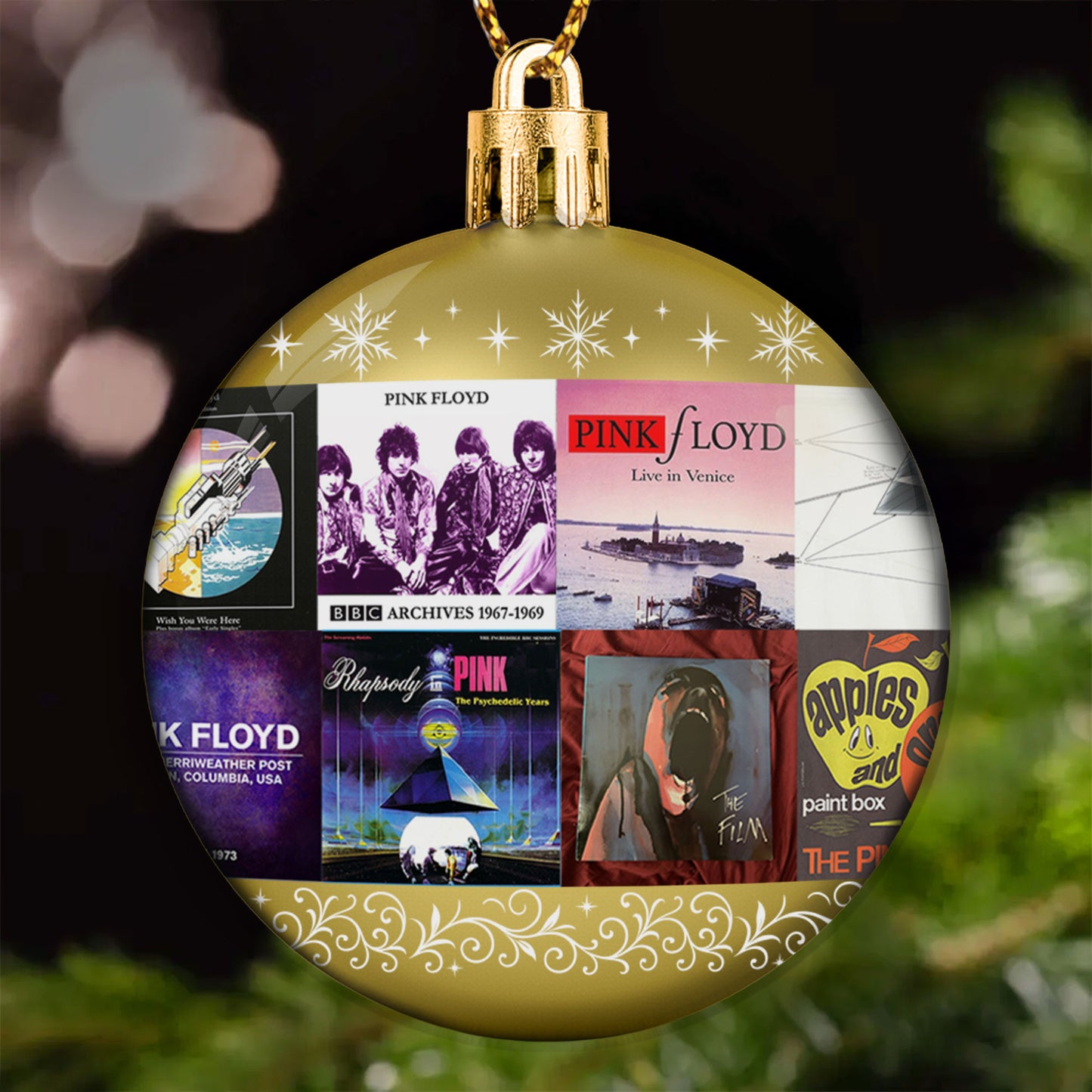 Pink Floyd Ball Ornament – A Psychedelic Tribute to Timeless Sound