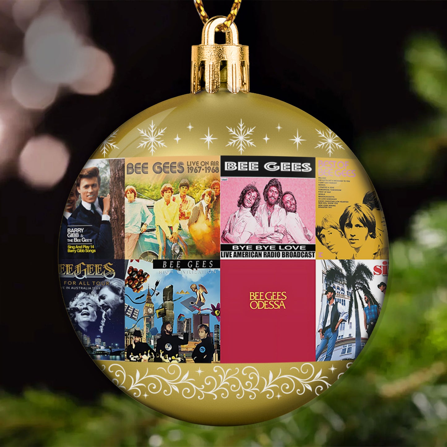Bee Gees Ball Ornament – Glitter Blue Tribute to Disco Legends