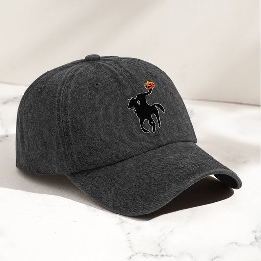 Headless Horseman Halloween Denim Cap