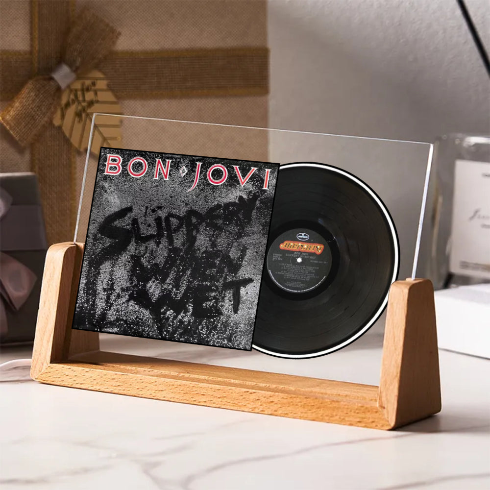 Bon Jovi Slippery When Wet Album Acrylic Light – 80s Rock Vinyl Display Lamp