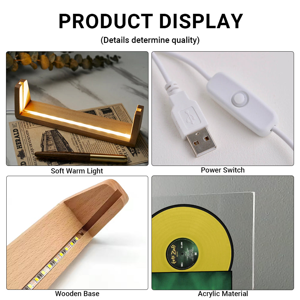 Enuff Z’nuff Seven Album Acrylic Light – Retro Rock Vinyl Display Lamp