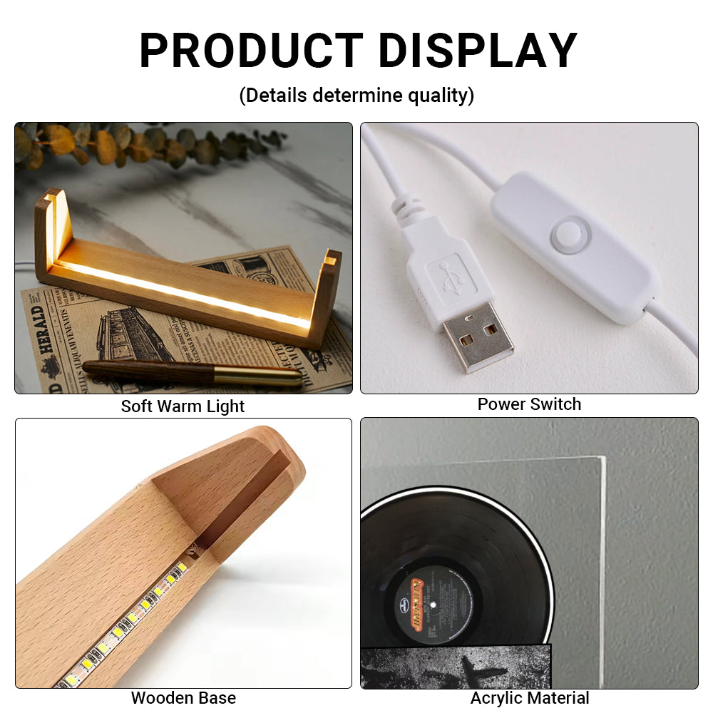 Bon Jovi Slippery When Wet Album Acrylic Light – 80s Rock Vinyl Display Lamp