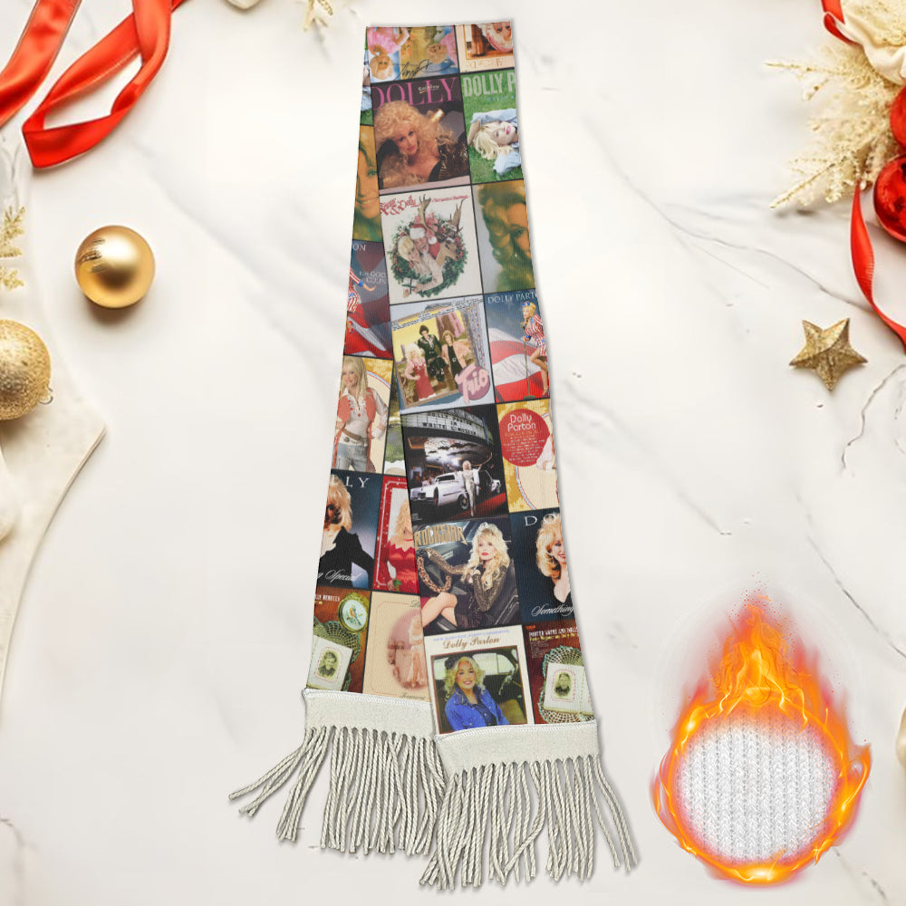 Dolly Parton Album Cover Scarf – Cozy Christmas Gift for Country Music Lovers