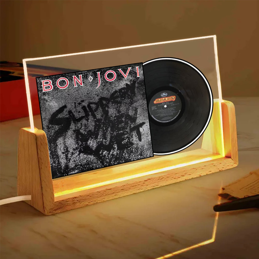 Bon Jovi Slippery When Wet Album Acrylic Light – 80s Rock Vinyl Display Lamp