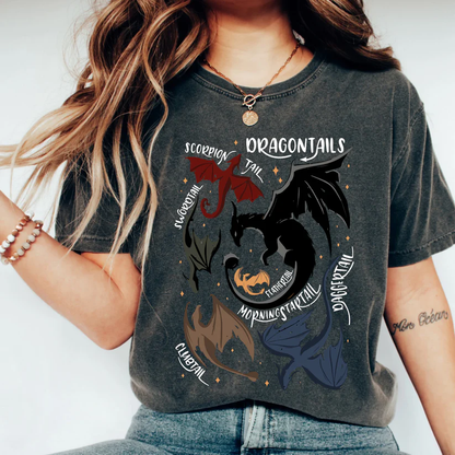 Dragontails T-Shirt | Fourth Wing Fantasy Dragon Tee
