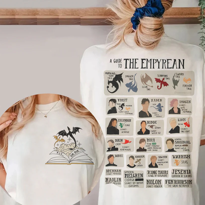 Empyrean Guide T-Shirt | Fourth Wing Character & Dragon Chart Tee