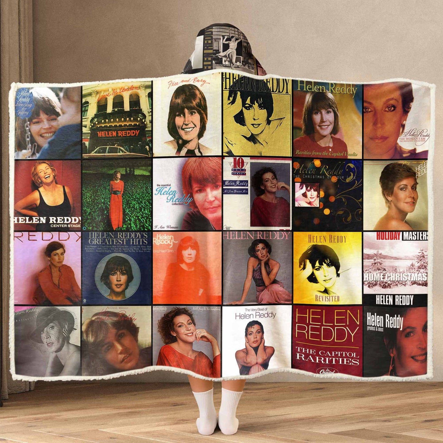 Helen Reddy Wearable Hooded Blanket