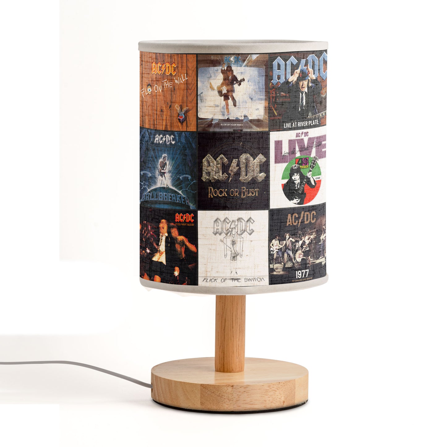 AC/DC Album Covers Fabric Lamp – Classic Rock Band Lighting Décor, Perfect Gift for Hard Rock Fans & Collectors