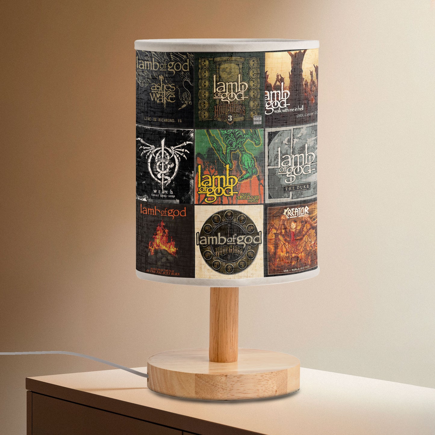 Lamb of God Fabric Lamp – Pure Metal Fury Album Art Collection