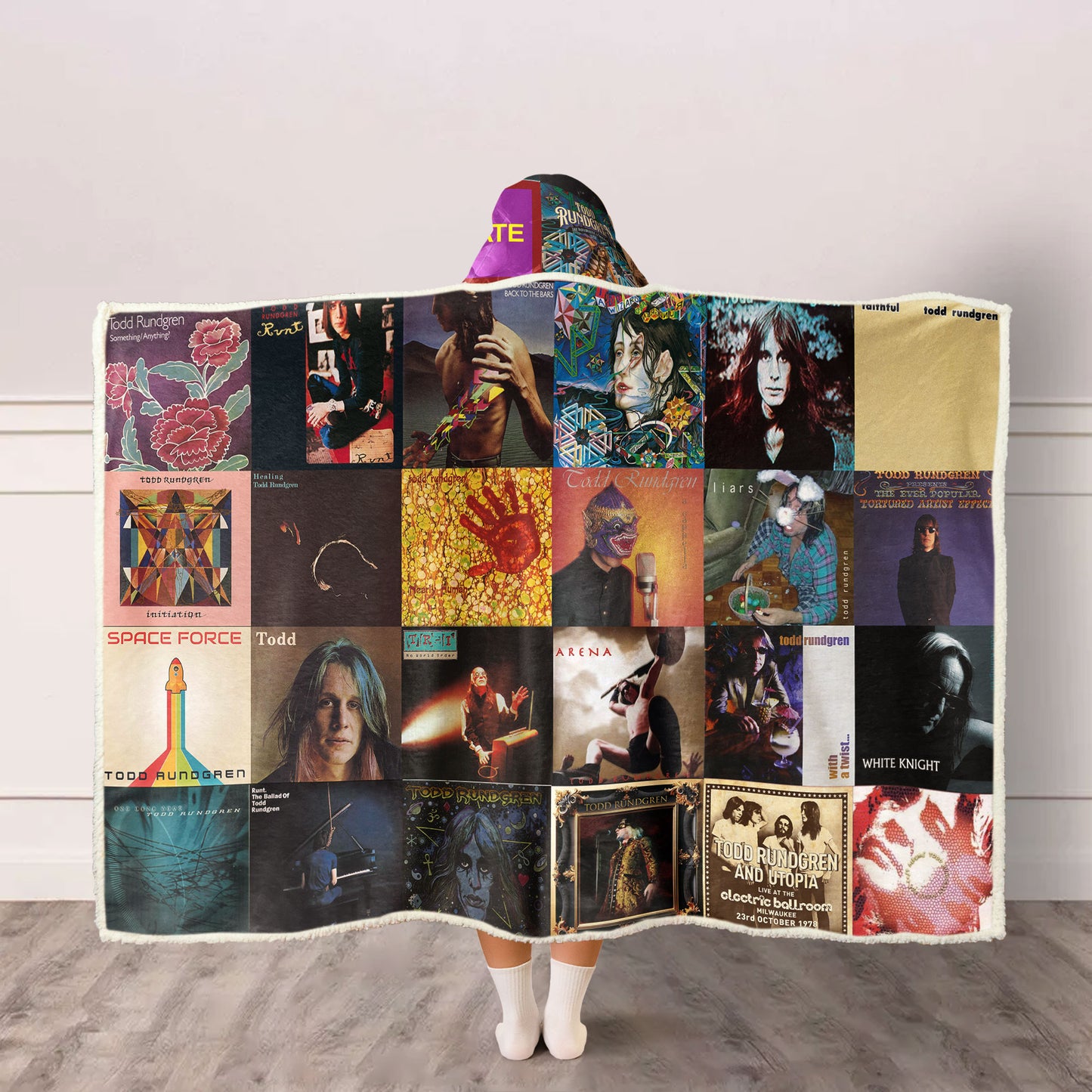Todd Rundgren Album Art Wearable Hooded Blanket – Classic Rock Fan Gift