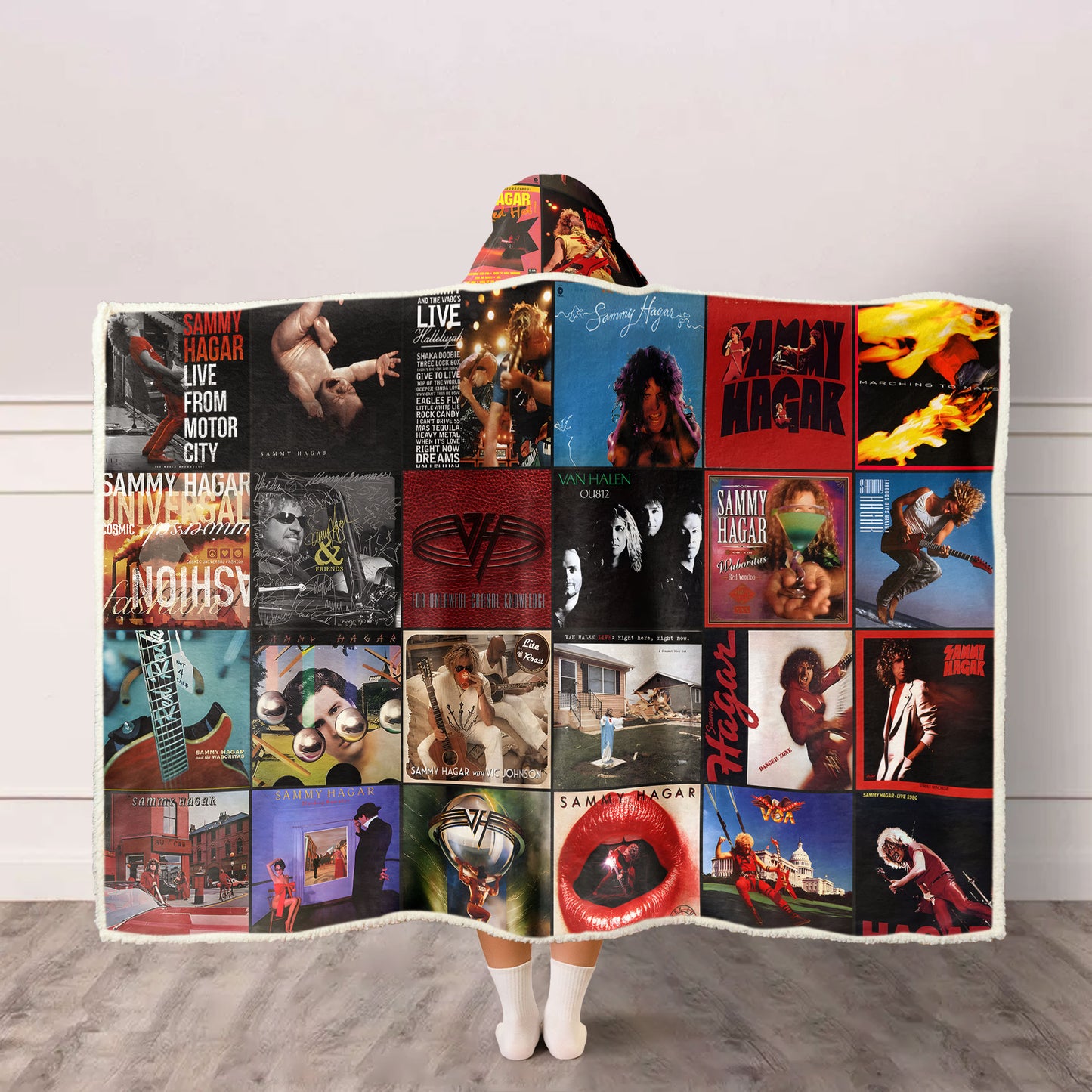 Sammy Hagar Album Art Wearable Hooded Blanket – Rock & Van Halen Fan Gift