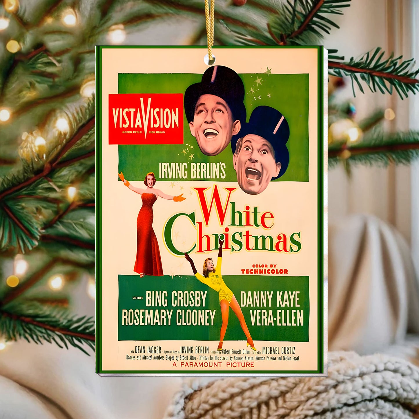 White Christmas Ornament – Vintage Holiday Movie Poster Keepsake