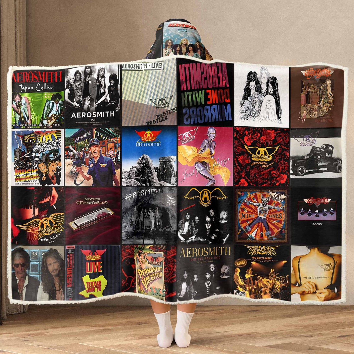 Aerosmith Wearable Hooded Blanket – Classic Rock Energy You Can Wear
