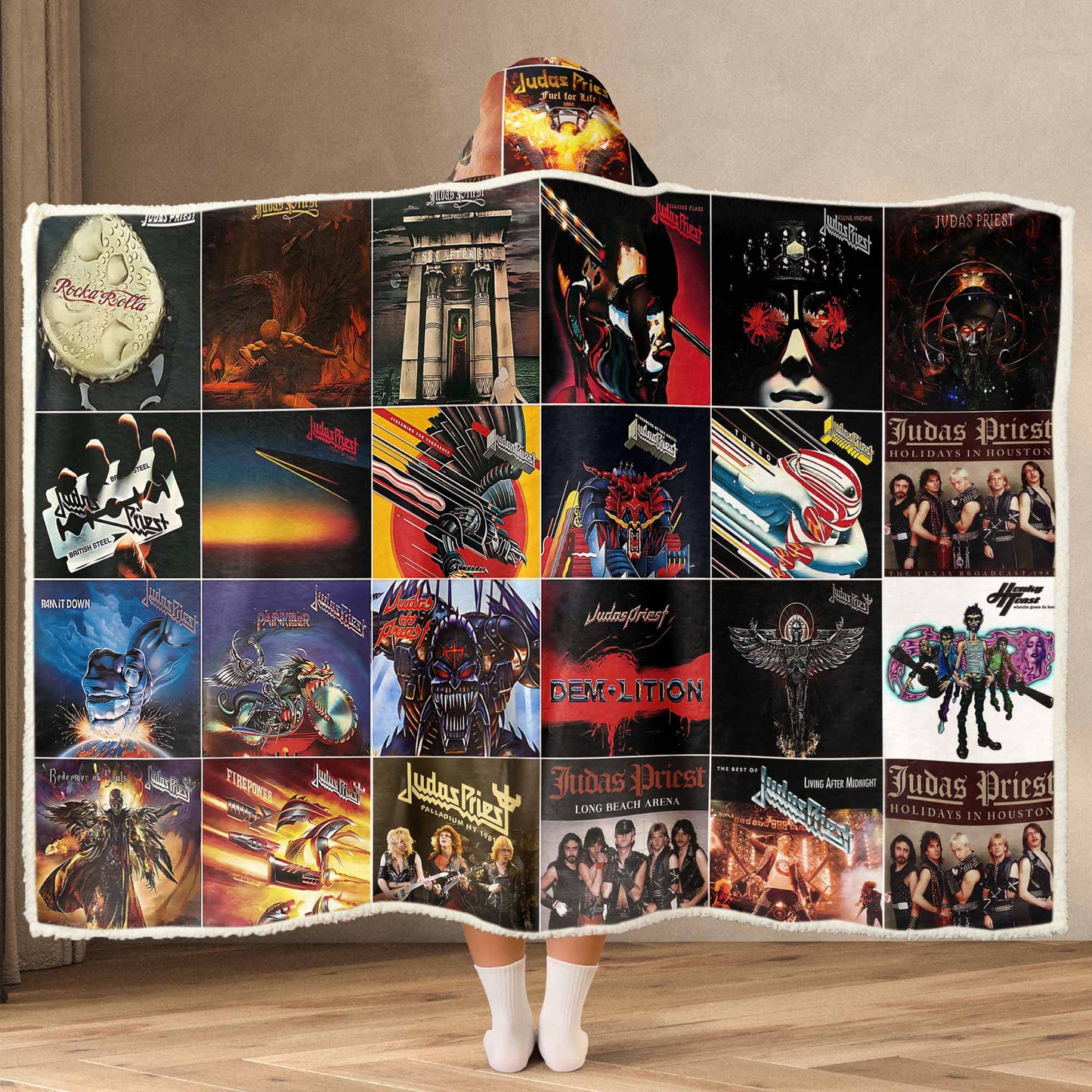 Judas Priest Wearable Hooded Blanket – Heavy Metal Glory You Can Wear