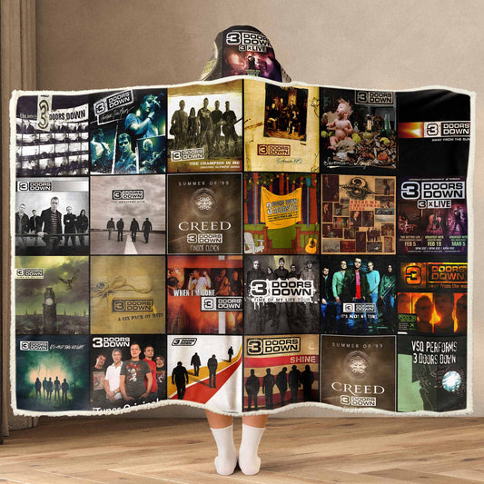 3 Doors Down Wearable Hooded Blanket – Early-2000s Rock Warmth You Can Wear