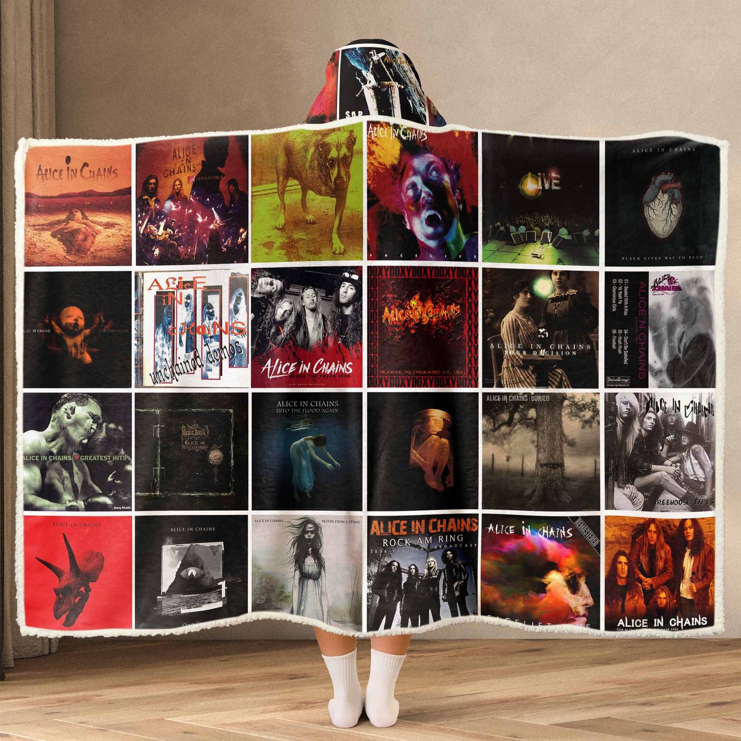 Alice in Chains Wearable Hooded Blanket – Grunge Darkness You Can Wear