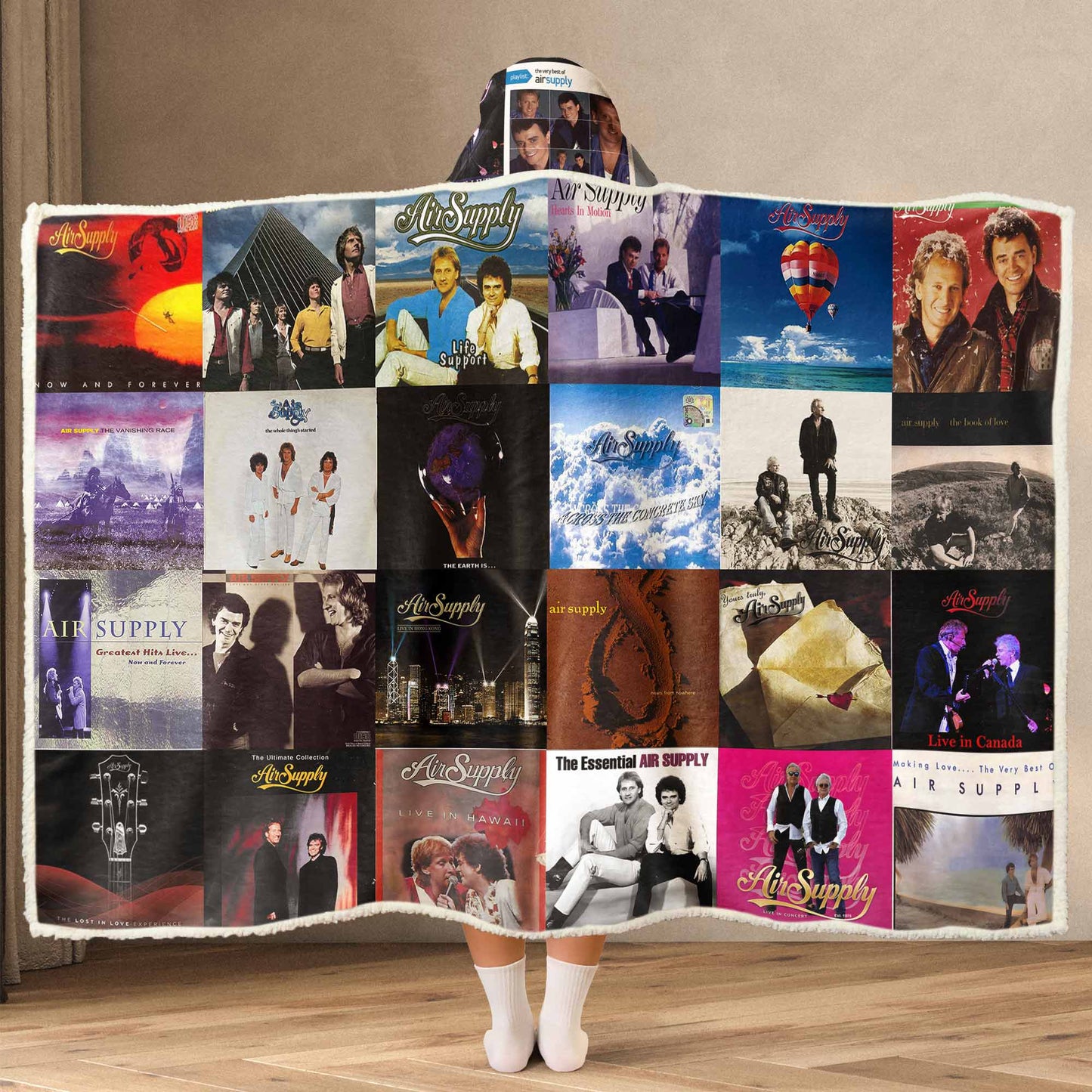 Air Supply Wearable Hooded Blanket – Soft Rock Comfort You Can Wrap Around You