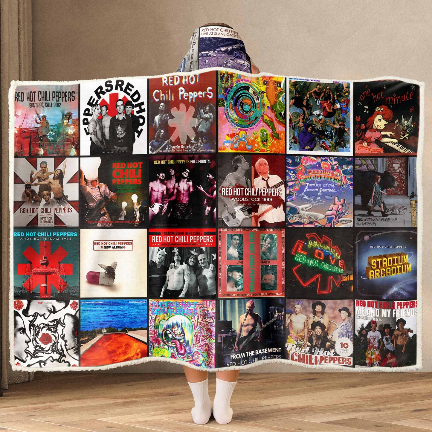 Red Hot Chili Peppers Wearable Hooded Blanket – A Funk-Rock Warmth You Can Wear