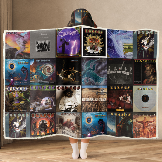 Kansas Album Art Wearable Hooded Blanket – Classic Rock Fan Gift