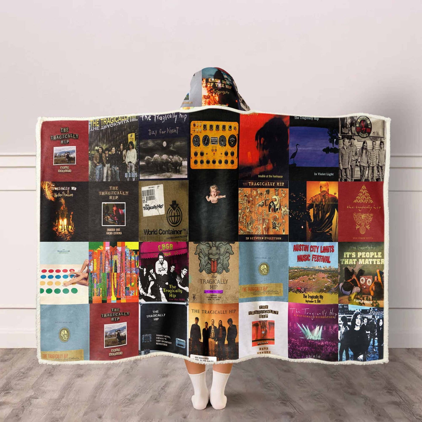 The Tragically Hip Wearable Hooded Blanket – Canadian Rock Heart You Can Wear