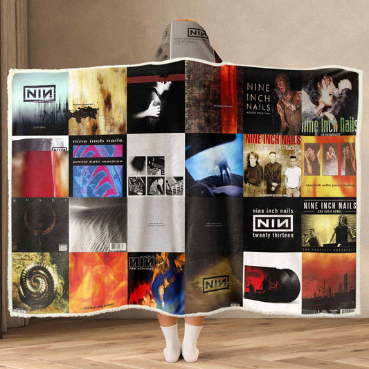 Nine Inch Nails Album Art Wearable Hooded Blanket – Industrial Rock Gift