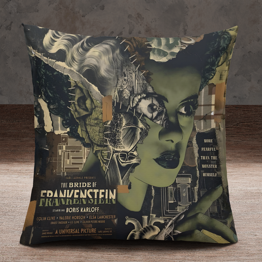 The Bride of Frankenstein Horror Movie Pillow
