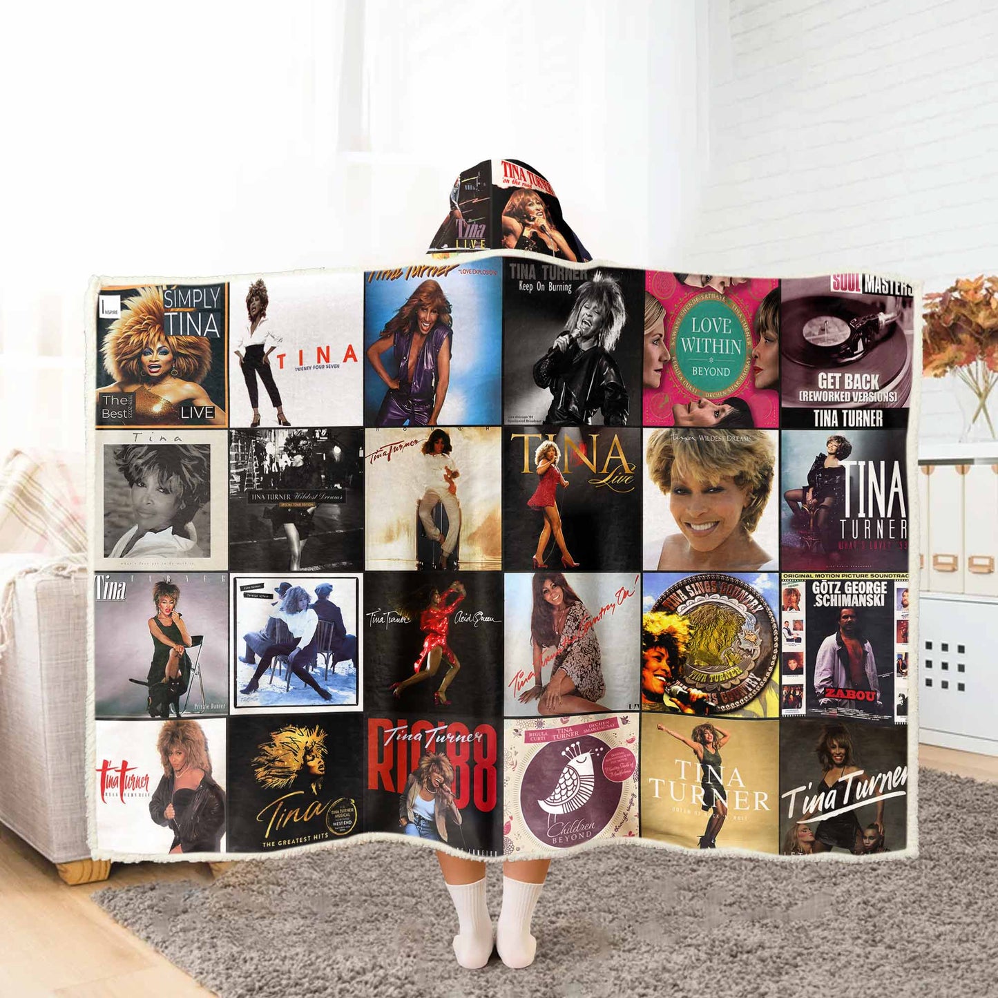 Tina Turner Wearable Hooded Blanket – The Queen of Rock ’n’ Roll, Wrapped Around You