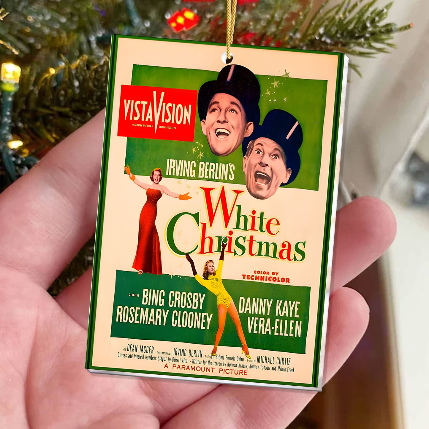 White Christmas Ornament – Vintage Holiday Movie Poster Keepsake