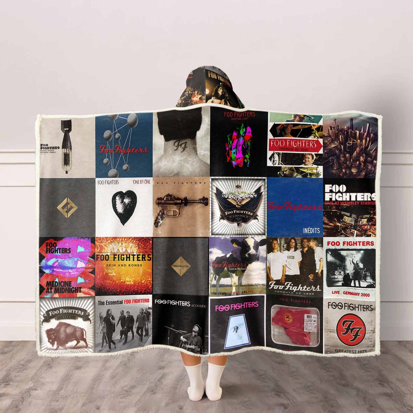 Foo Fighters Album Art Wearable Hooded Blanket – Rock Band Fan Gift