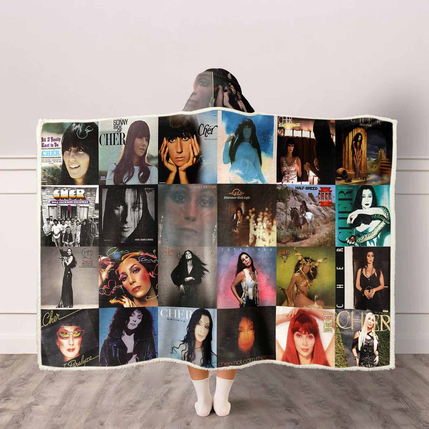 Cher Album Art Wearable Hooded Blanket – Pop Icon Fan Gift
