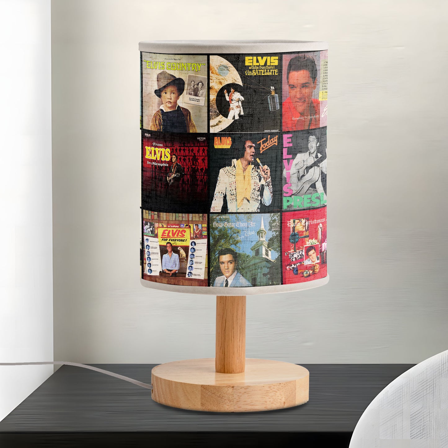 King of Rock – Elvis Presley Album Art Fabric Lamp