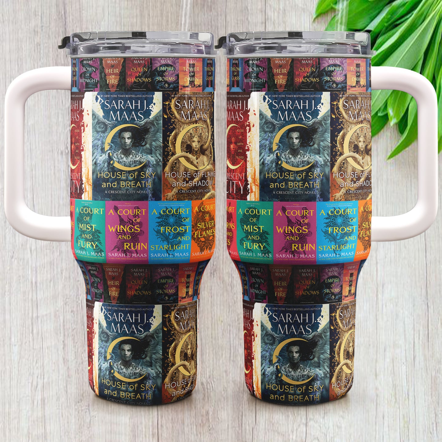 Sarah J. Maas Book Covers 40oz Tumbler  – Crescent City, ACOTAR & Throne of Glass Series
