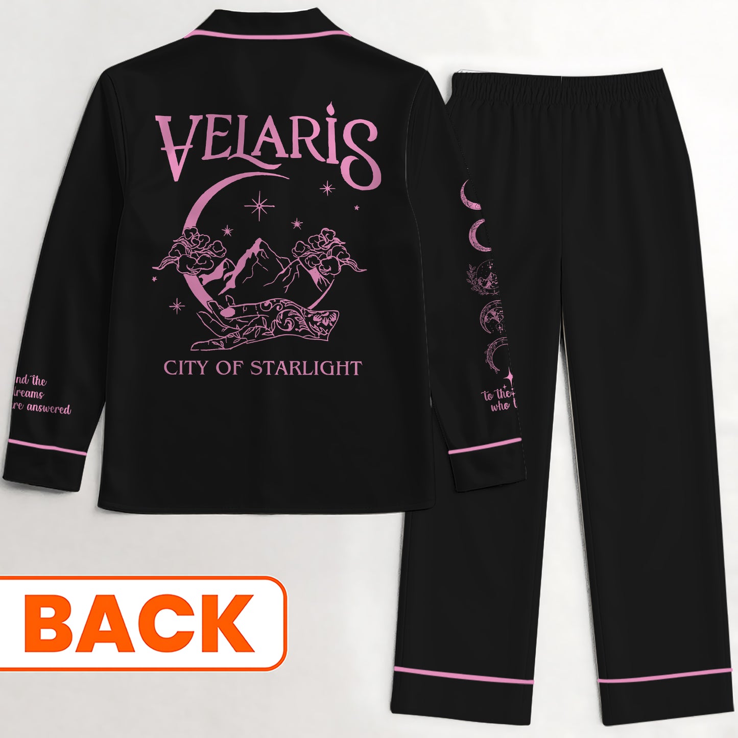 Velaris Satin Pajamas Set – To The Star Who Listen And The Dreams That Are Answered