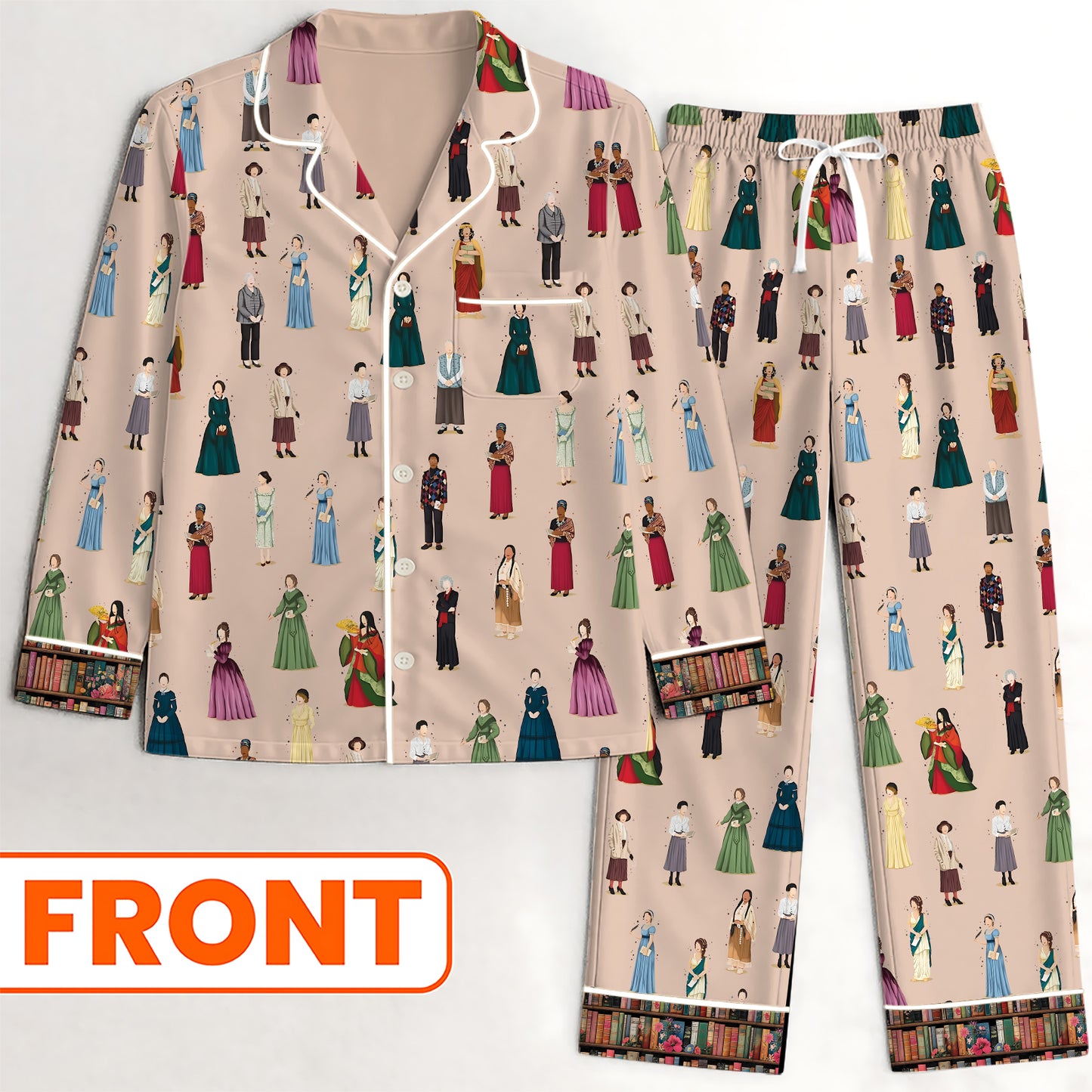 Literary Legends Satin Pajama Set – Celebrating Iconic Authors in Style