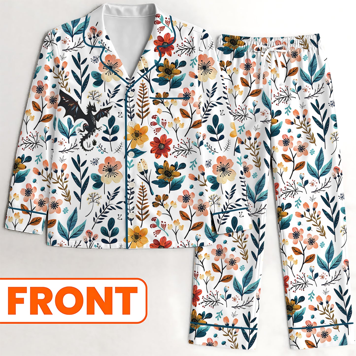 Abraxos You Belong Among Wildflower - Throne of Glass Satin Pajamas Set