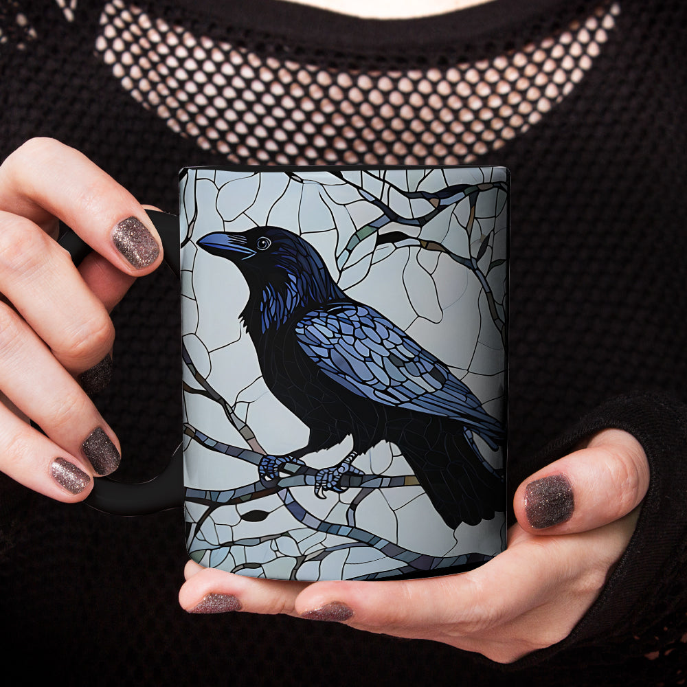Stained Glass Raven Accent Mug