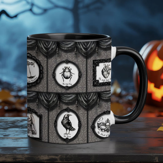 Edgar Allan Poe Gothic Accent Mug - Gothic Literature Horror Coffee Cup