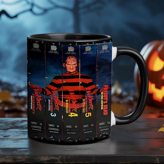 Freddy’s VHS Nightmare: Complete 80s & 90s Elm Street Saga Accent Coffee Mug