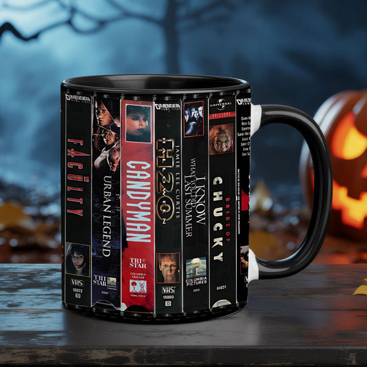 90s Slasher & Urban Horror VHS Accent Coffee Mug – Cult Scares on Tape