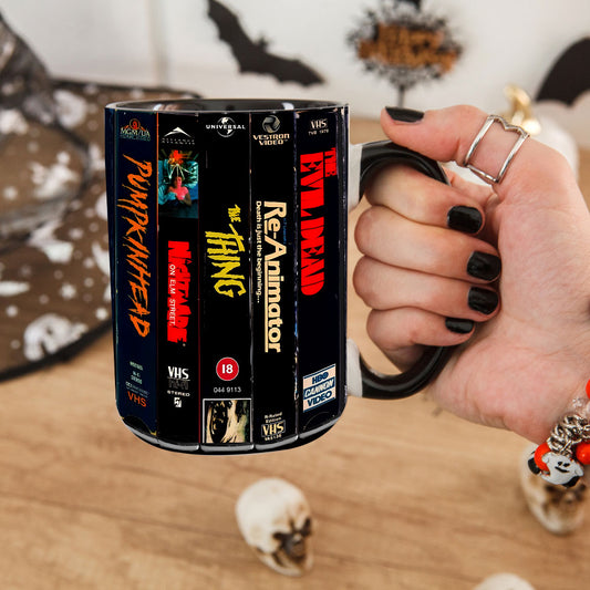 Back to the Video Store Accent Coffee Mug : 80s & 90s Halloween Horror VHS Memories