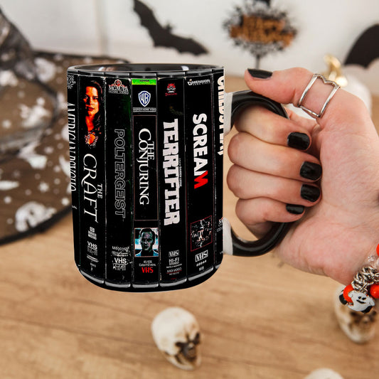 Killer VHS Classics: 80s-2000s Slashers & Psychological Horror Accent Coffee Mug